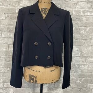 Vero Moda Aware tailored cropped suit blazer with open back